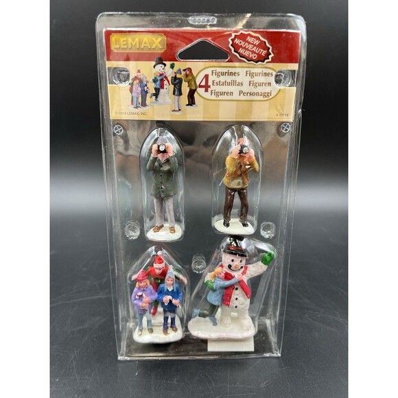 Lemax Set of 4 Christmas Figures w/ Snowman - Picture 1 of 6
